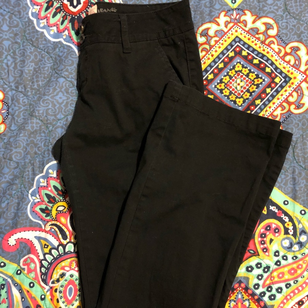 BLACK School Girl Boot Cut Pants
